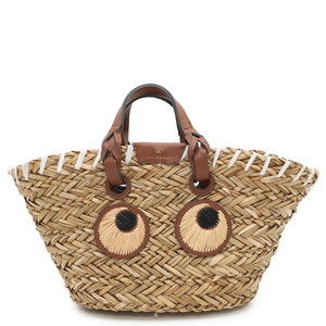 Anya Hindmarch Pepper Eyes Raffia Basket Bag 155120